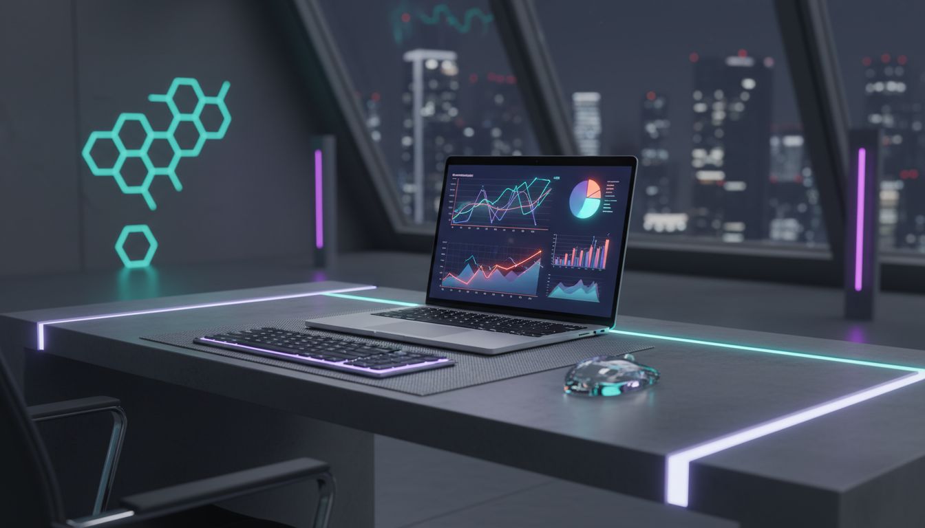 Futuristic analytics dashboard