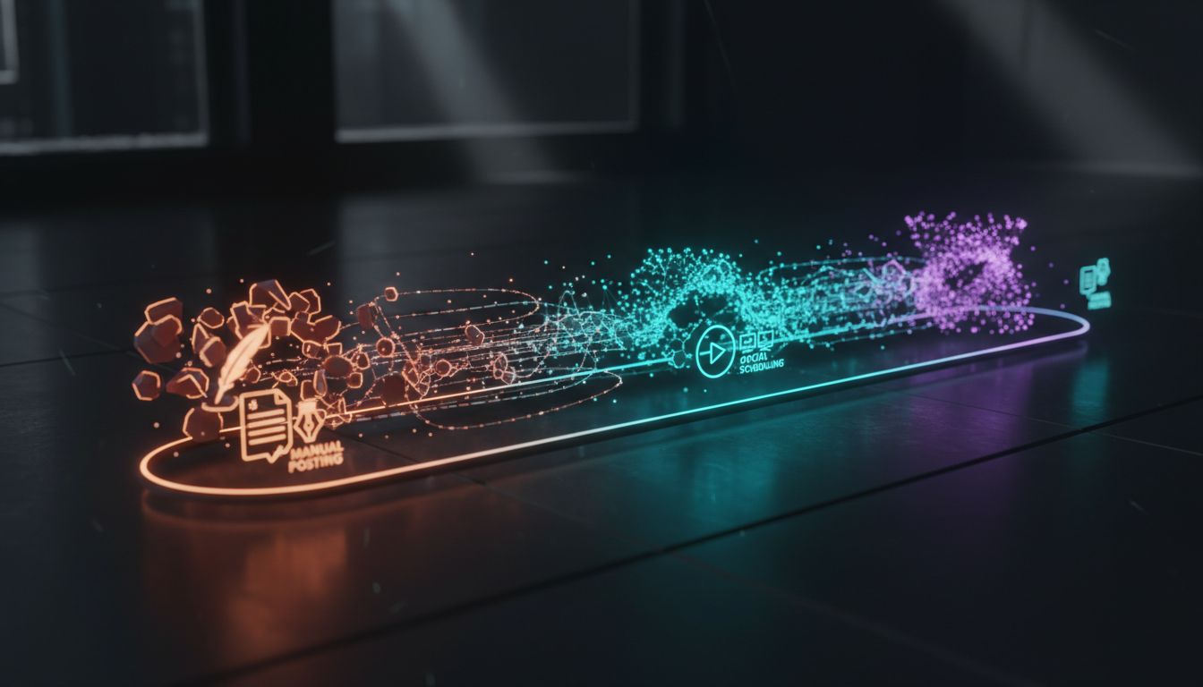 Futuristic data workflow timeline