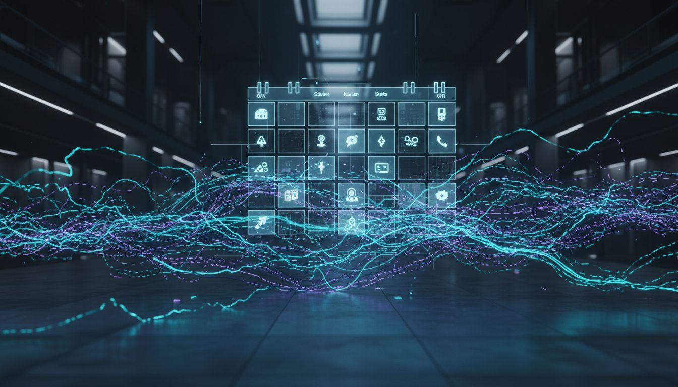 Futuristic Data Calendar Grid