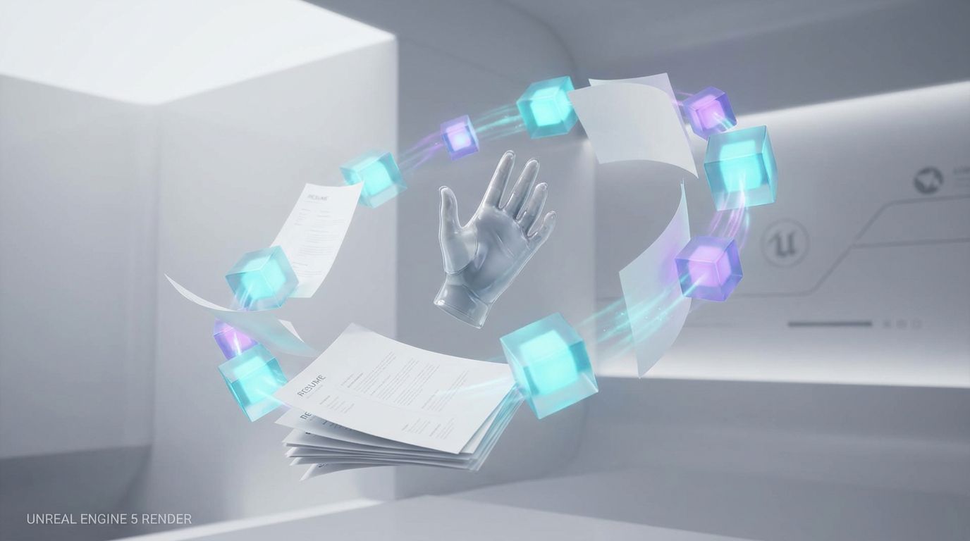 Hand with digital cubes