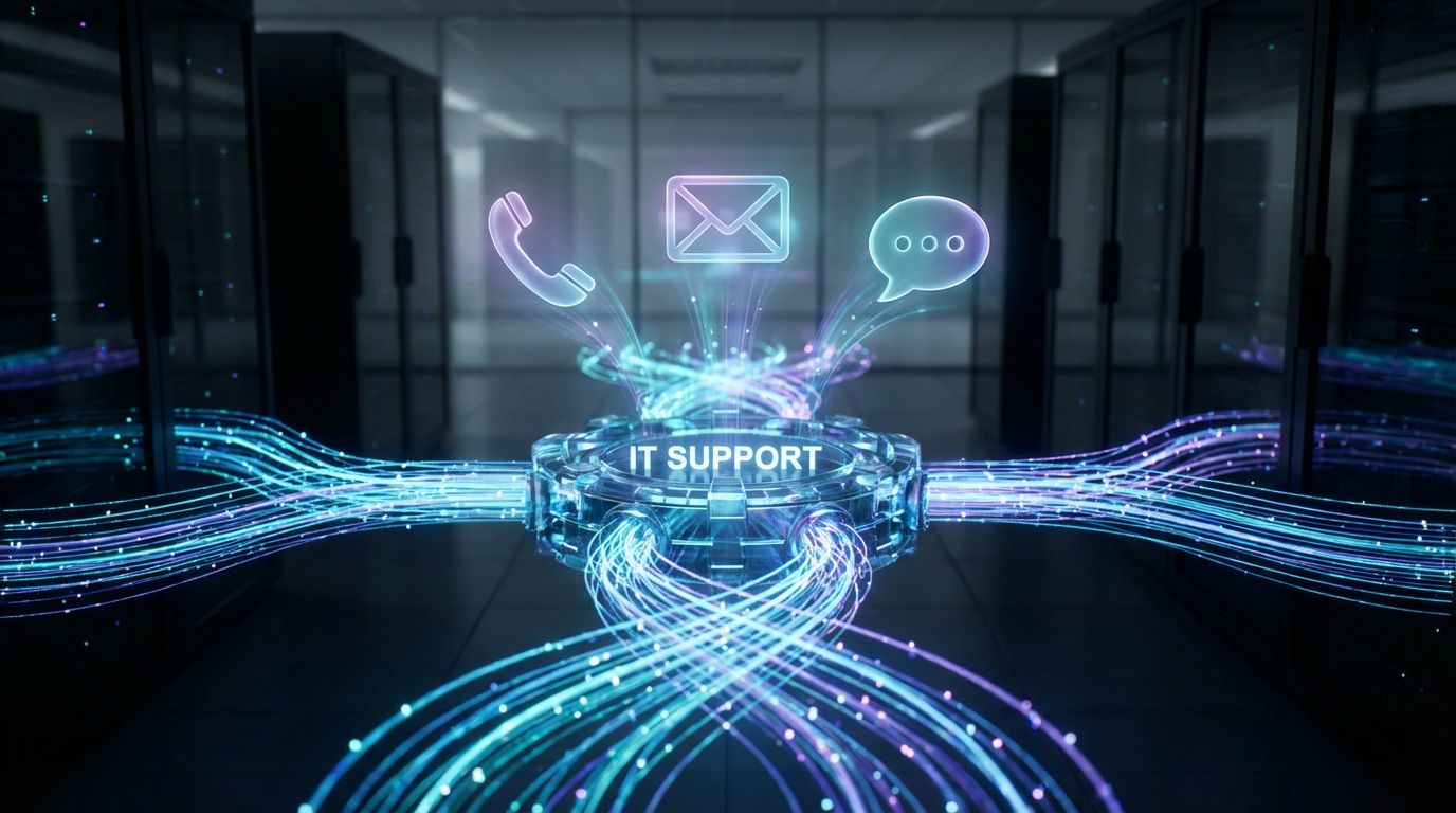 Futuristic IT Support Hub