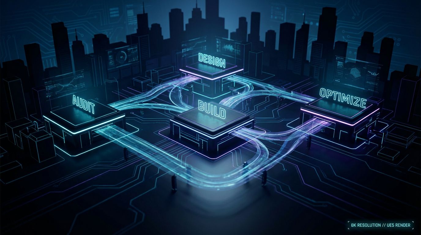 Futuristic roadmap blueprint