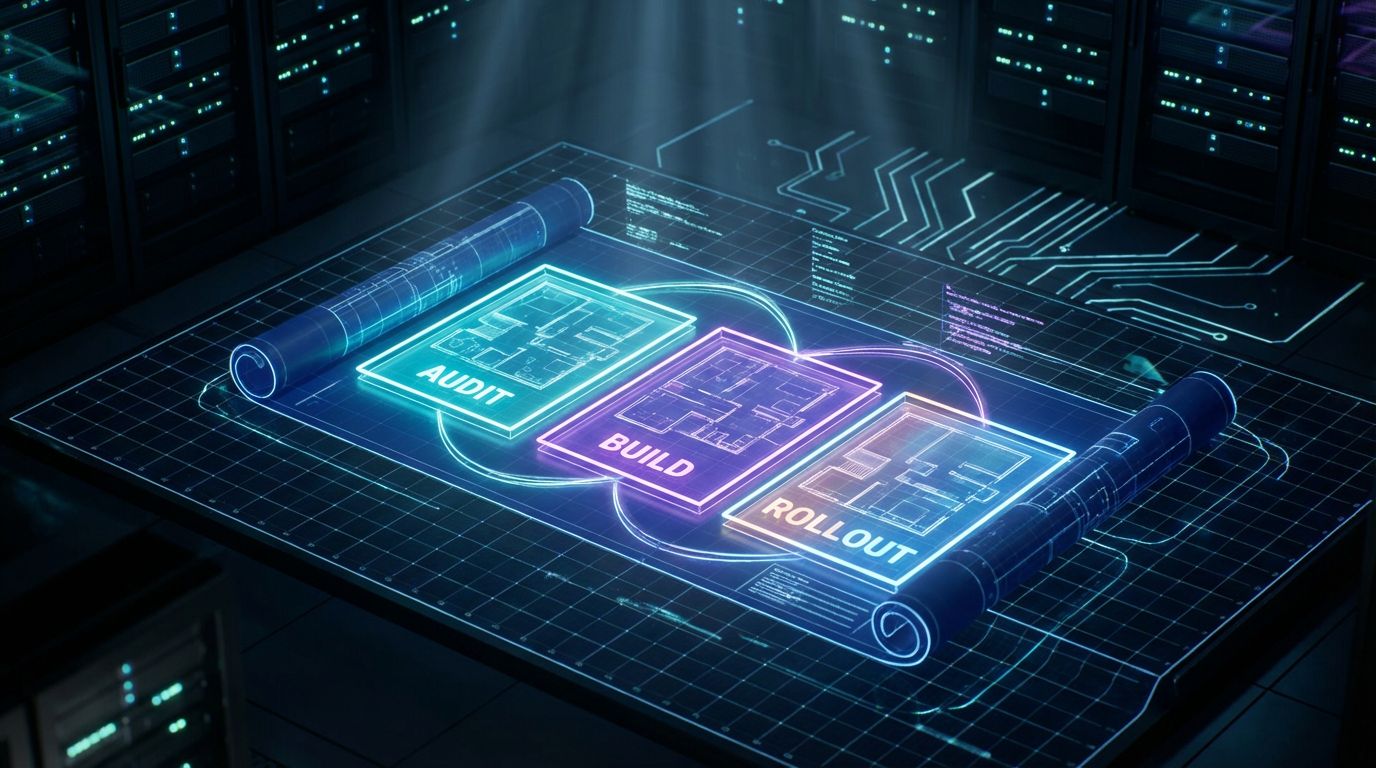 Futuristic blueprint plan