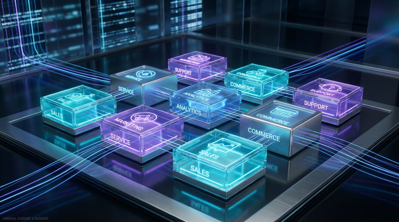 Futuristic CRM grid